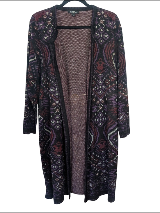 Roz & Ali Sweaters - Roz & Ali Open Front Boho Knit Cardigan XL